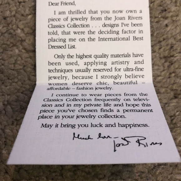 Joan Rivers “Dearest” Pin & Earring Set - Picture 4 of 4